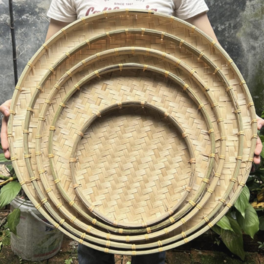 Amazon｜竹の箕 竹の干しカゴ 竹 ふるい 無穴 手作りの竹製品 竹箕 竹